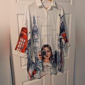 White Shirt with London Print